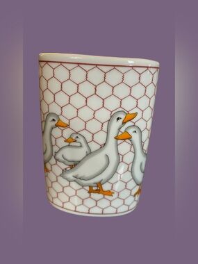 Vintage Takahashi Japan Ducks Wall Pocket CTO San Francisco Ceramic Chicken Wire